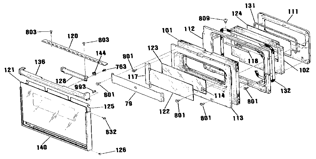 Kenmore 9114803590 door section diagram