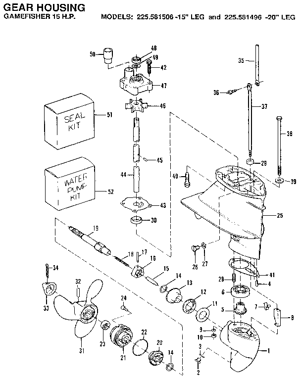 Craftsman 225581506 gear housing diagram