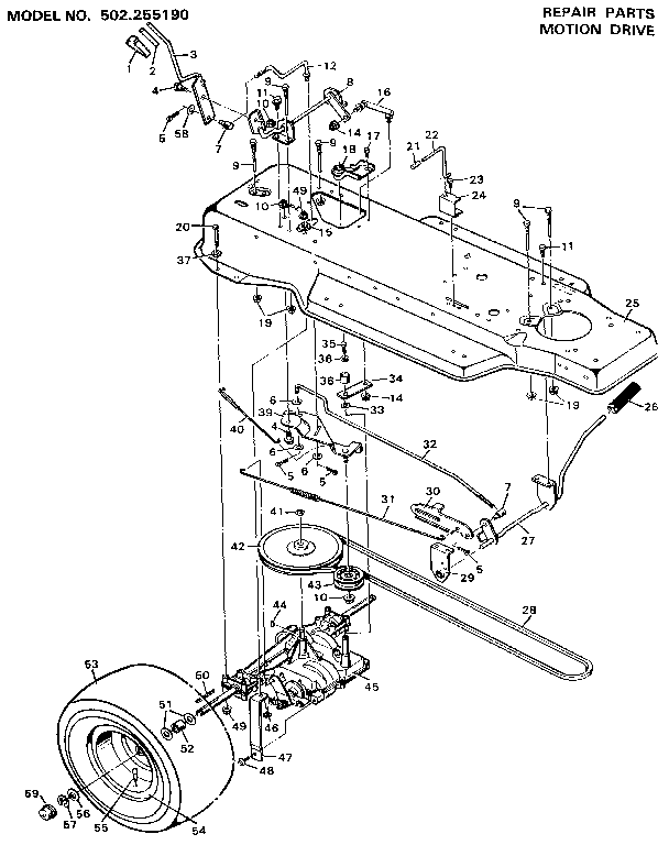 Craftsman 502255190 motion drive diagram