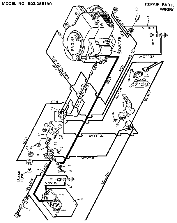 Craftsman 502255190 wiring diagram