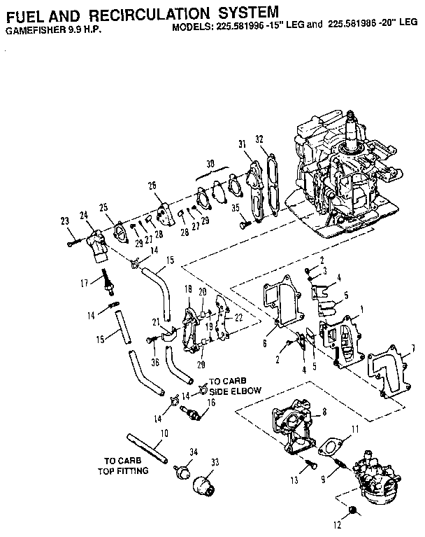 Craftsman 225581996 fuel and recirculation system diagram