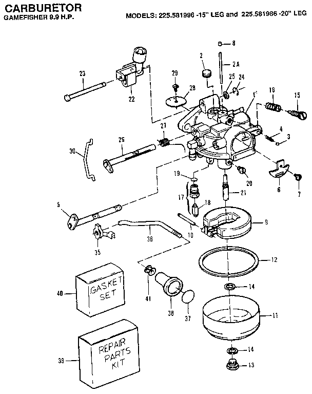 Craftsman 225581996 carburetor diagram