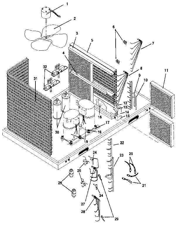 ICP PHA090N2LA functional replacement parts - 7-1/2 thru 10 ton units diagram