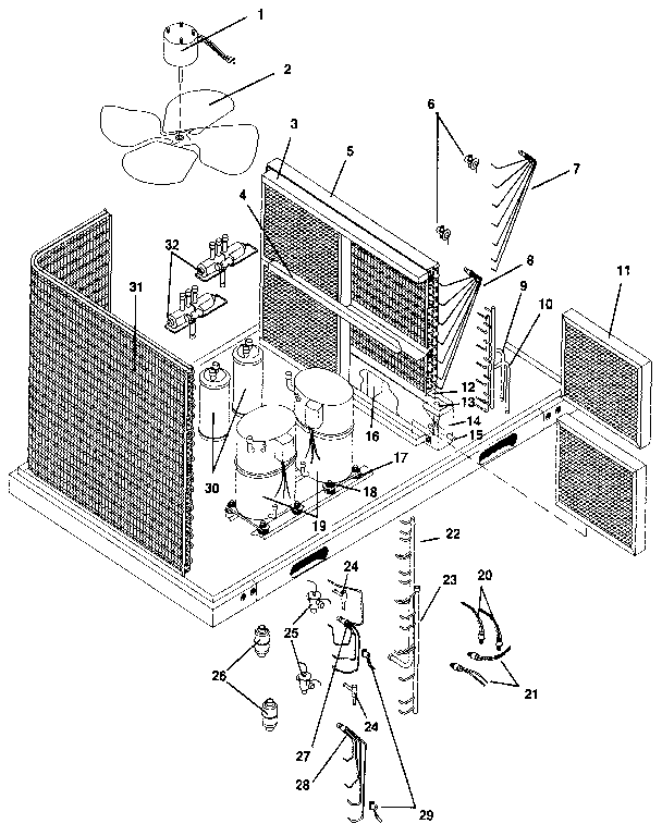 ICP PHA120N2SA functional replacement parts - 7-1/2 thru 10 ton units diagram