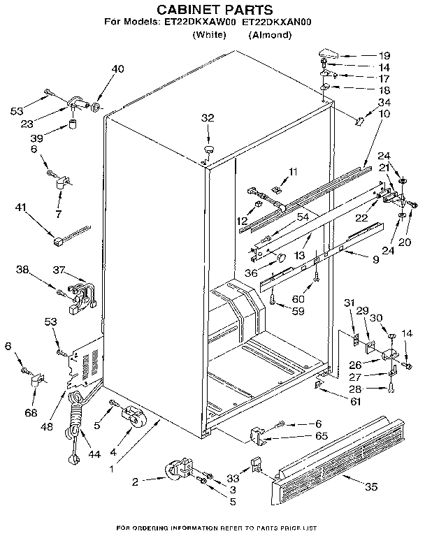 Whirlpool ET22DKXAW00 cabinet diagram