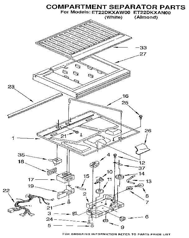 Whirlpool ET22DKXAW00 compartment separator diagram