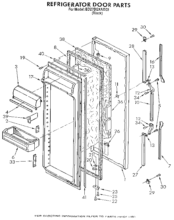 Whirlpool ED27DQXAB03 refrigerator door diagram