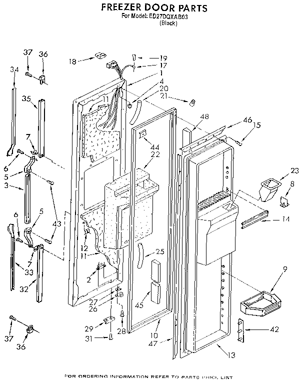 Whirlpool ED27DQXAB03 freezer door diagram