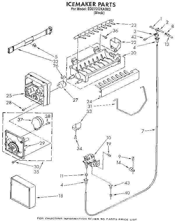Whirlpool ED27DQXAB03 icemaker diagram