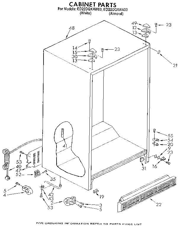 Whirlpool ED22DQXAW00 cabinet diagram