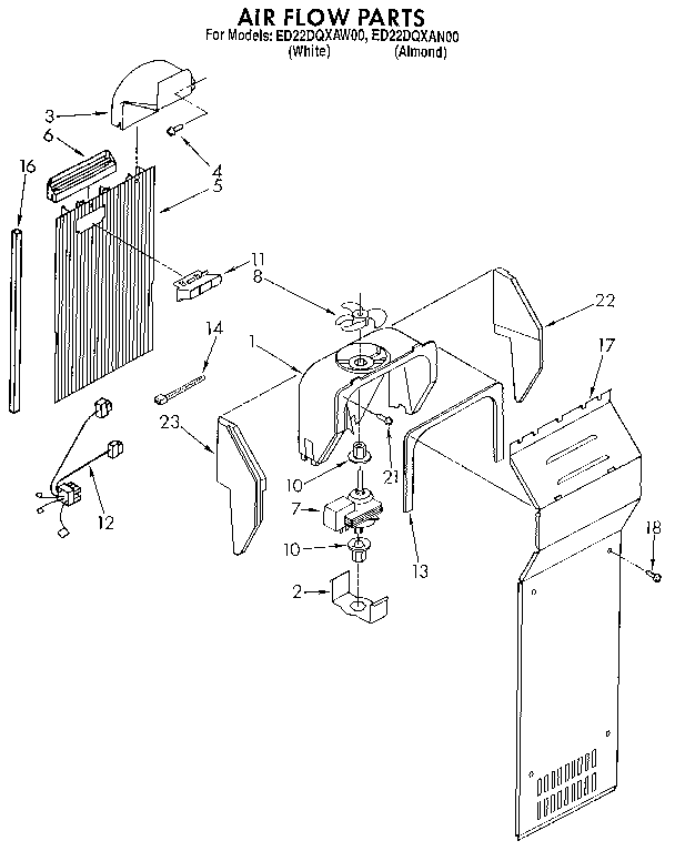 Whirlpool ED22DQXAW00 air flow diagram