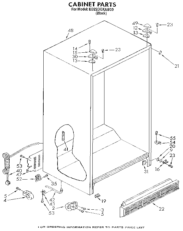 Whirlpool ED22DQXAB00 cabinet diagram