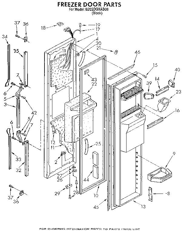 Whirlpool ED22DQXAB00 freezer door diagram