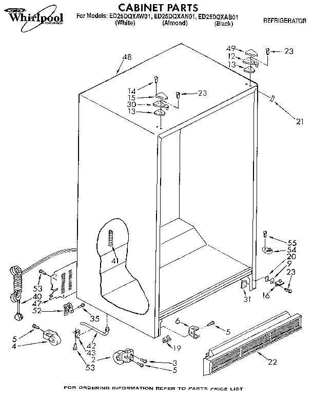 Whirlpool ED25DQXAB01 cabinet diagram
