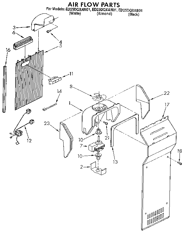 Whirlpool ED25DQXAB01 air flow diagram