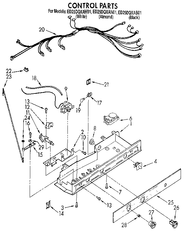 Whirlpool ED25DQXAB01 control diagram