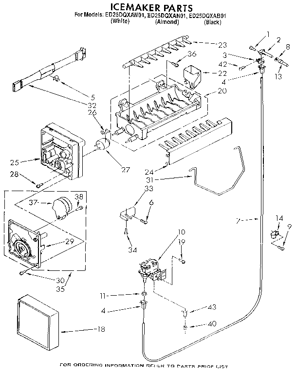 Whirlpool ED25DQXAB01 icemaker diagram