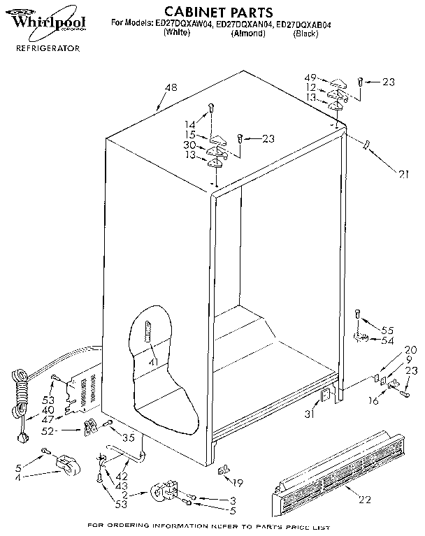 Whirlpool ED27DQXAN04 cabinet diagram
