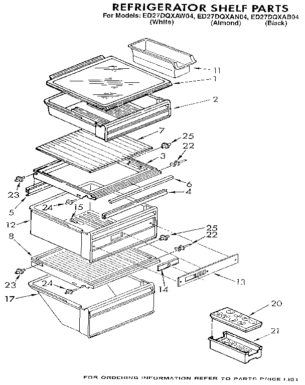 Whirlpool ED27DQXAN04 refrigerator shelf diagram