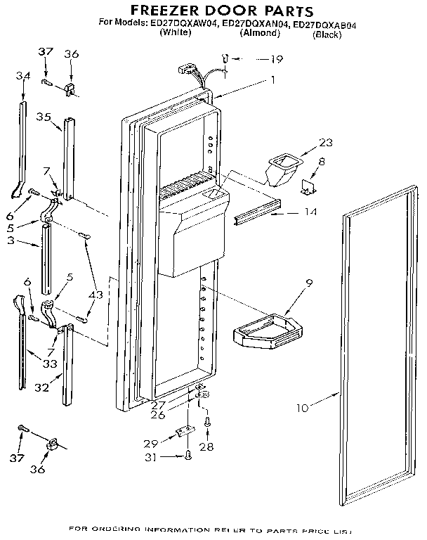 Whirlpool ED27DQXAN04 freezer door diagram