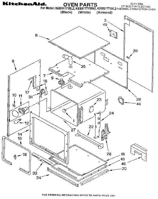KitchenAid KEBS177YBL2 oven diagram