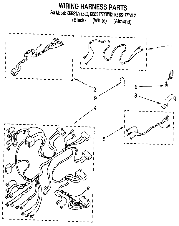 KitchenAid KEBS177YBL2 wiring harness diagram