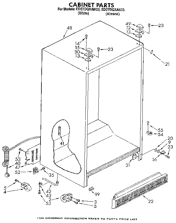 Whirlpool ED27DQXAW03 cabinet diagram