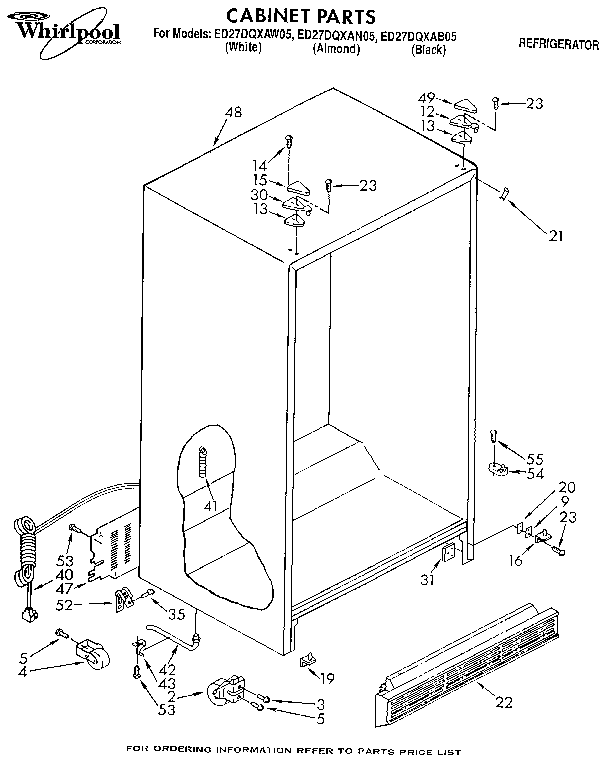 Whirlpool ED27DQXAB05 cabinet diagram