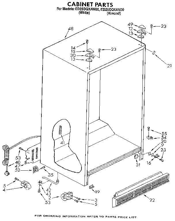 Whirlpool ED25DQXAN00 cabinet diagram