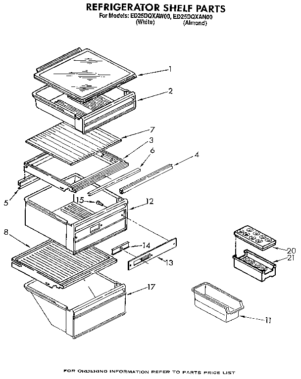 Whirlpool ED25DQXAN00 refrigerator shelf diagram