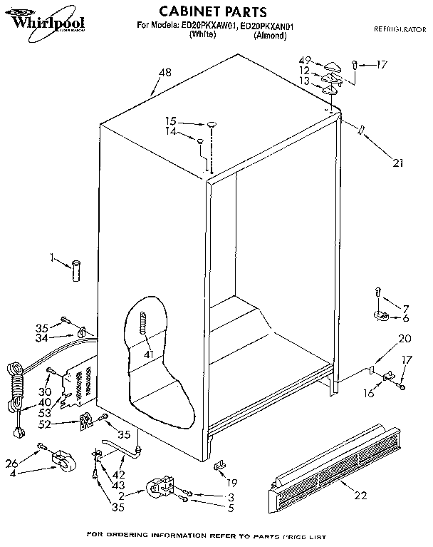 Whirlpool ED20PKXAN01 cabinet diagram