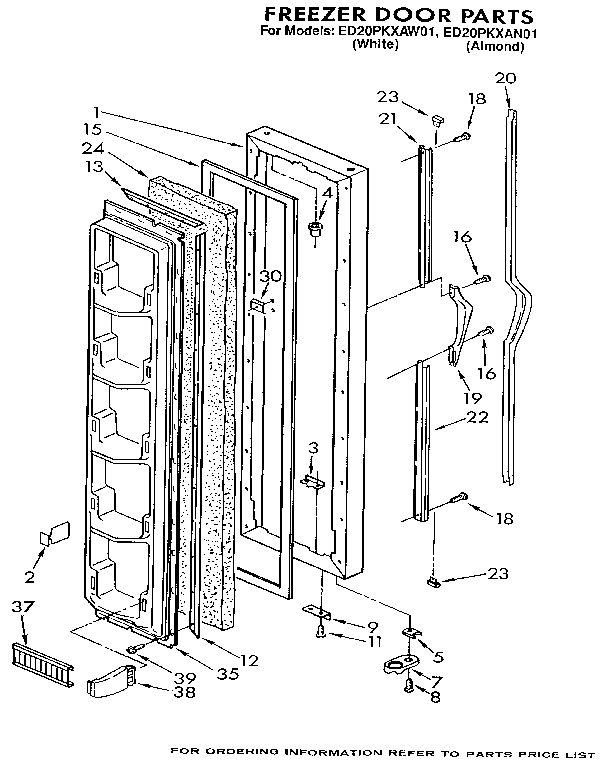 Whirlpool ED20PKXAN01 freezer door diagram
