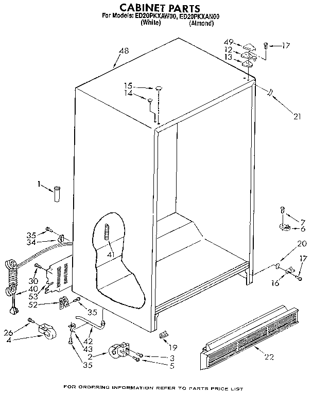 Whirlpool ED20PKXAW00 cabinet diagram