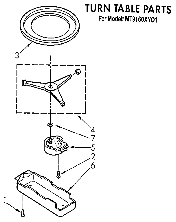 Whirlpool MT9160XYQ1 turn table diagram