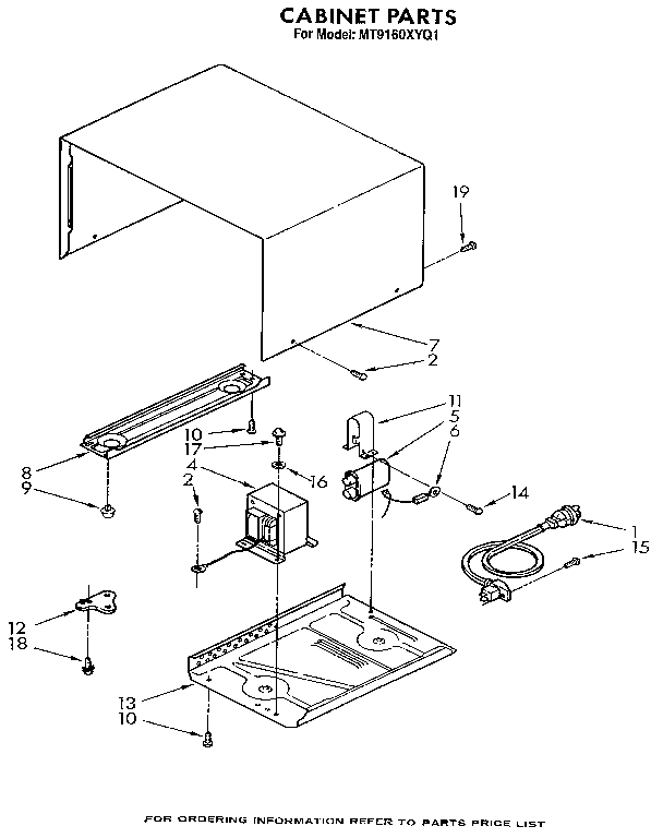 Whirlpool MT9160XYQ1 cabinet diagram