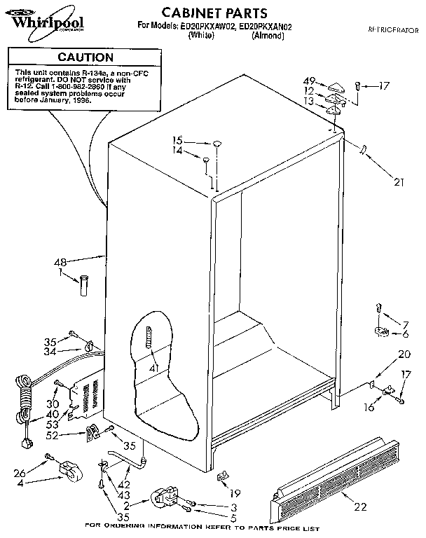 Whirlpool ED20PKXAW02 cabinet diagram