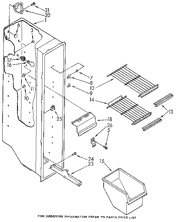 Whirlpool ED20PKXAW02 freezer liner diagram