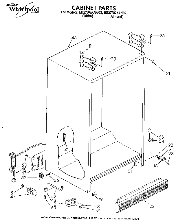 Whirlpool ED27DQXAW02 cabinet diagram