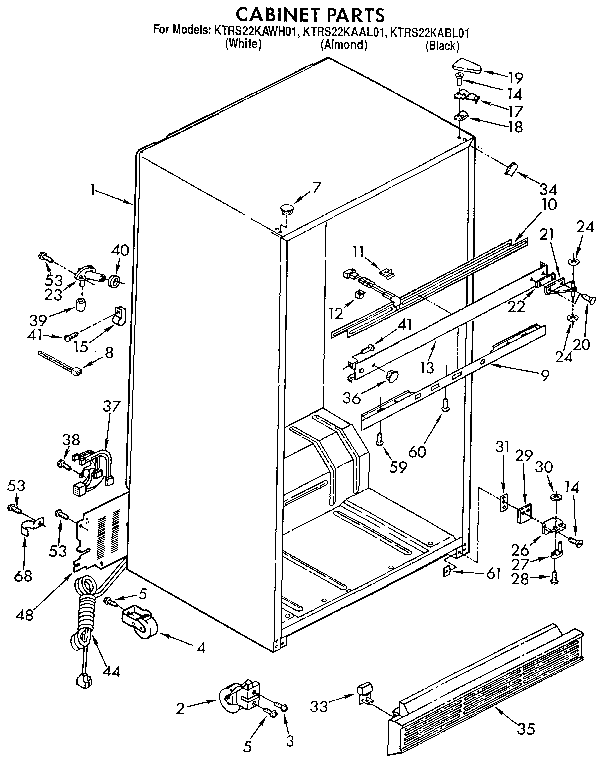 KitchenAid KTRS22KAAL01 cabinet diagram