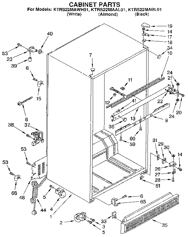 KitchenAid KTRS22MAAL01 cabinet diagram