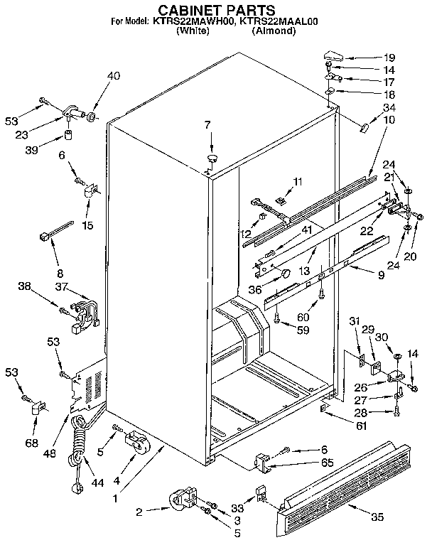 KitchenAid KTRS22MAAL00 cabinet diagram