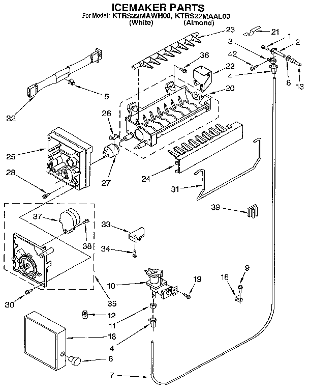 KitchenAid KTRS22MAAL00 icemaker diagram