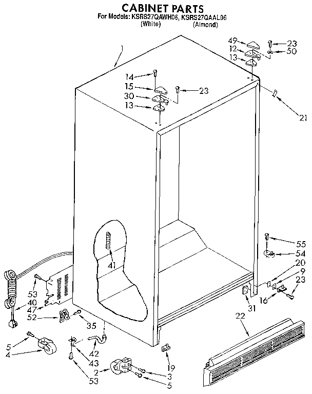 KitchenAid KSRS27QAAL06 cabinet diagram