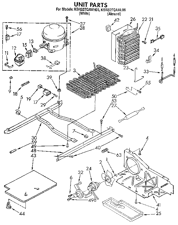 KitchenAid KSRS27QAAL06 unit diagram