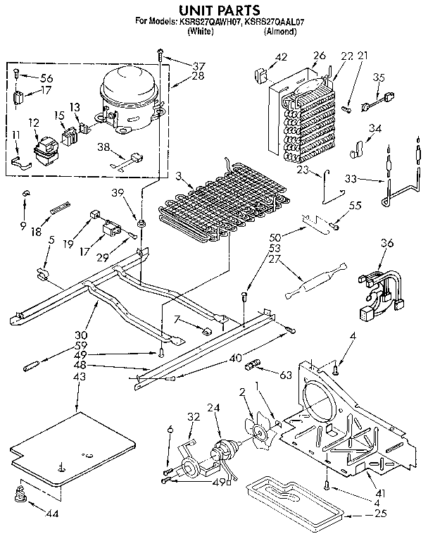 KitchenAid KSRS27QAAL07 unit diagram