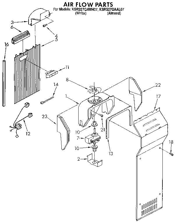 KitchenAid KSRS27QAAL07 air flow diagram