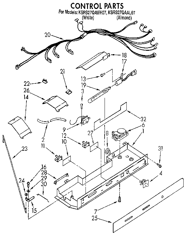 KitchenAid KSRS27QAAL07 control diagram