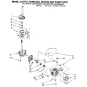 Whirlpool LSC9355AG0 brake, clutch, gearcase, motor and pump diagram