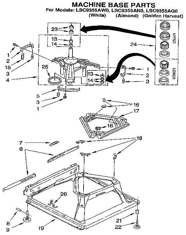 Whirlpool LSC9355AG0 machine base diagram