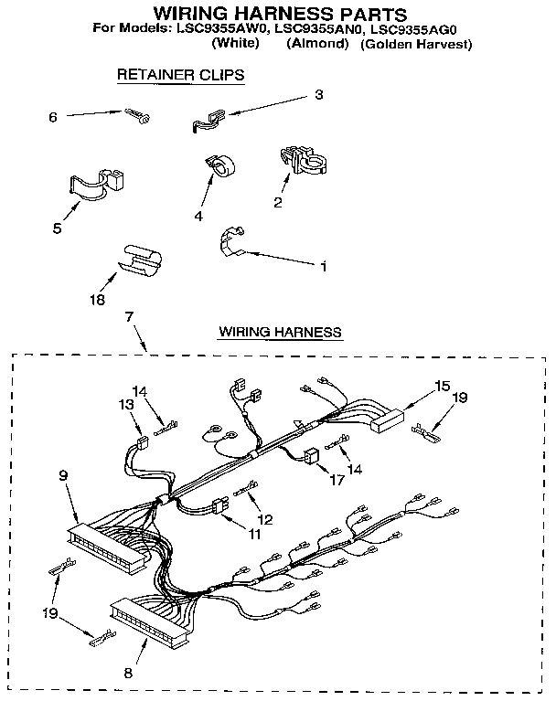 Whirlpool LSC9355AG0 wiring harness diagram